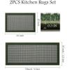 imagePADOOR Non Slip Kitchen Rugs Sets of 2  Extra Large 25x6  20quotx32quot Runner Rugs for Kitchen Floor Non Skid Washable Absorbent Kitchen Mat for in Front of Sink 2 Piece Dark BrownGreen
