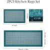 imagePADOOR Non Slip Kitchen Rugs Sets of 2  Extra Large 25x6  20quotx32quot Runner Rugs for Kitchen Floor Non Skid Washable Absorbent Kitchen Mat for in Front of Sink 2 Piece Dark BrownTeal