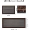 imagePADOOR Non Slip Kitchen Rugs Sets of 2  Extra Large 25x6  20quotx32quot Runner Rugs for Kitchen Floor Non Skid Washable Absorbent Kitchen Mat for in Front of Sink 2 Piece Dark BrownDark Brown