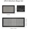 imagePADOOR Non Slip Kitchen Rugs Sets of 2  Extra Large 25x6  20quotx32quot Runner Rugs for Kitchen Floor Non Skid Washable Absorbent Kitchen Mat for in Front of Sink 2 Piece Dark BrownBlack