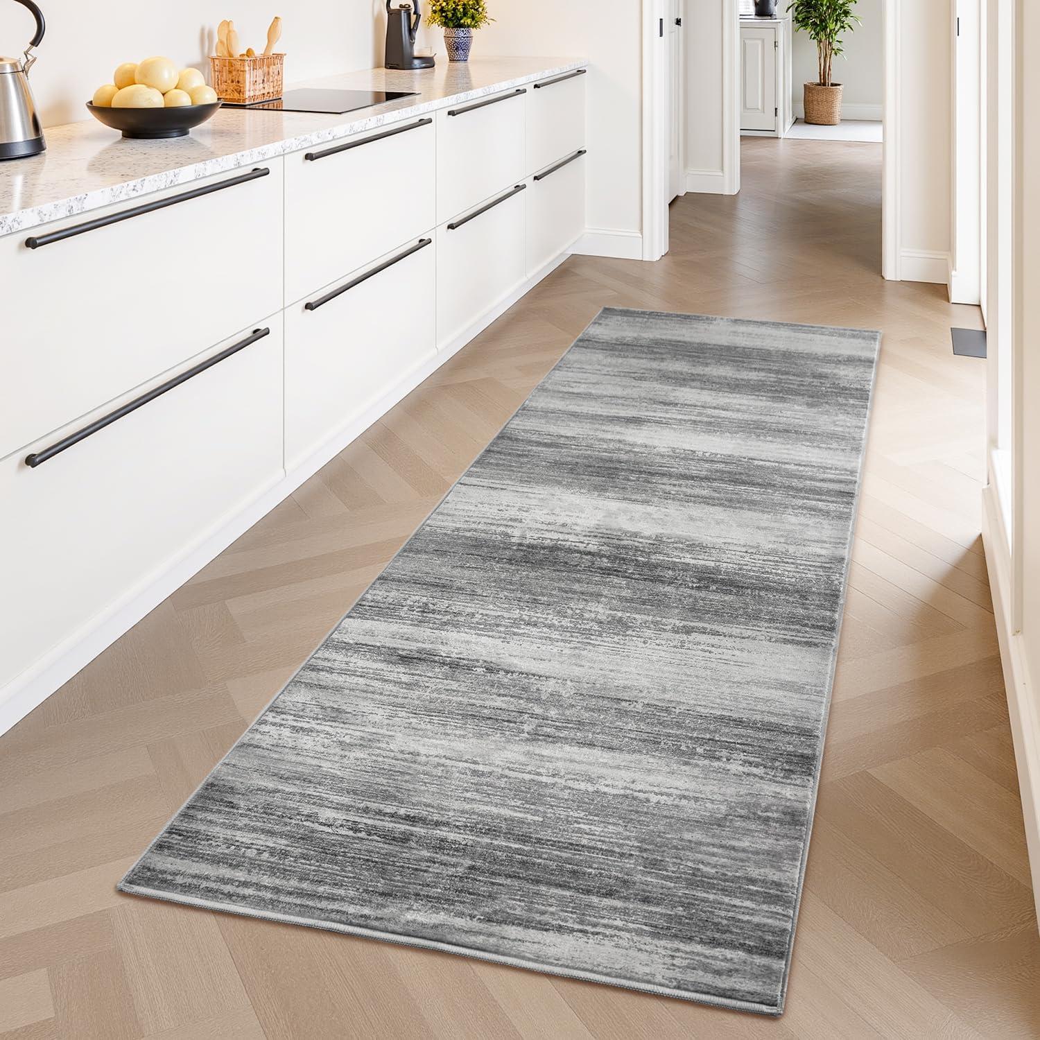 imagePADOOR Modern Abstract Area Rug  5x7 Washable Rugs NonSlip Large Rug Ultra Soft Low Pile Rugs for Living Room Bedroom Dining Room Nursery Room Playroom GreenBlack  Grey