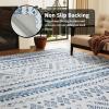 imagePADOOR 8x10 Rugs for Living Room Non Slip Geometric Machine Washable Rugs Neutral AreaRugs 8x10 Modern Ultra Thin Carpet for Bedroom Dining Room No Shedding Office Rug Grey RugBohoblue