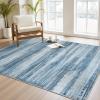 imagePADOOR Modern Abstract Area Rug  5x7 Washable Rugs NonSlip Large Rug Ultra Soft Low Pile Rugs for Living Room Bedroom Dining Room Nursery Room Playroom GreenBlue