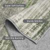 imagePADOOR Modern Abstract Area Rug  5x7 Washable Rugs NonSlip Large Rug Ultra Soft Low Pile Rugs for Living Room Bedroom Dining Room Nursery Room Playroom GreenGreen