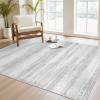imagePADOOR Modern Abstract Area Rug  5x7 Washable Rugs NonSlip Large Rug Ultra Soft Low Pile Rugs for Living Room Bedroom Dining Room Nursery Room Playroom GreenGrey