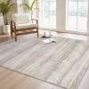 imagePADOOR Modern Abstract Area Rug  5x7 Washable Rugs NonSlip Large Rug Ultra Soft Low Pile Rugs for Living Room Bedroom Dining Room Nursery Room Playroom GreenBrown