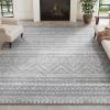 imagePADOOR 8x10 Rugs for Living Room Non Slip Geometric Machine Washable Rugs Neutral AreaRugs 8x10 Modern Ultra Thin Carpet for Bedroom Dining Room No Shedding Office Rug Grey RugBohogrey
