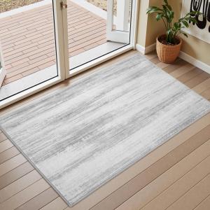 imagePADOOR Modern Abstract Area Rug  5x7 Washable Rugs NonSlip Large Rug Ultra Soft Low Pile Rugs for Living Room Bedroom Dining Room Nursery Room Playroom GreenGrey