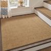 imagePADOOR Tufted Stair Landing Rug Non Slip Indoor Peel and Stick Stair Treads for Wooden Steps Square Stair Landing Mat Washable Soft Carpet Stair Treads Reusable for Kids Pets Elders 31quotx31quot GreyBeige