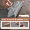 imagePADOOR Tufted Stair Landing Rug Non Slip Indoor Peel and Stick Stair Treads for Wooden Steps Square Stair Landing Mat Washable Soft Carpet Stair Treads Reusable for Kids Pets Elders 31quotx31quot GreyGrey