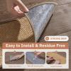 imagePADOOR Tufted Stair Landing Rug Non Slip Indoor Peel and Stick Stair Treads for Wooden Steps Square Stair Landing Mat Washable Soft Carpet Stair Treads Reusable for Kids Pets Elders 31quotx31quot GreyBeige