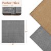 imagePADOOR Tufted Stair Landing Rug Non Slip Indoor Peel and Stick Stair Treads for Wooden Steps Square Stair Landing Mat Washable Soft Carpet Stair Treads Reusable for Kids Pets Elders 31quotx31quot GreyGrey