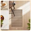 image:imagePADOOR Kitchen Runner Absorbent KitchenRugs Non Slip Washable Large Kitchen Mats for Floor Soft Braided Kitchen RunnerRug Sink Standing Matt Beige 20x70Brown