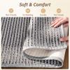 image:imagePADOOR Kitchen Runner Absorbent KitchenRugs Non Slip Washable Large Kitchen Mats for Floor Soft Braided Kitchen RunnerRug Sink Standing Matt Beige 20x70Black