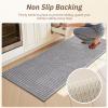 image:imagePADOOR Kitchen Runner Absorbent KitchenRugs Non Slip Washable Large Kitchen Mats for Floor Soft Braided Kitchen RunnerRug Sink Standing Matt Beige 20x70Grey