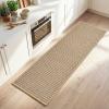 image:imagePADOOR Kitchen Runner Absorbent KitchenRugs Non Slip Washable Large Kitchen Mats for Floor Soft Braided Kitchen RunnerRug Sink Standing Matt Beige 20x70Beige