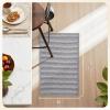 image:imagePADOOR Kitchen Runner Absorbent KitchenRugs Non Slip Washable Large Kitchen Mats for Floor Soft Braided Kitchen RunnerRug Sink Standing Matt Beige 20x70Black