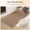 image:imagePADOOR Kitchen Runner Absorbent KitchenRugs Non Slip Washable Large Kitchen Mats for Floor Soft Braided Kitchen RunnerRug Sink Standing Matt Beige 20x70Brown