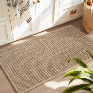 image:imagePADOOR Kitchen Runner Absorbent KitchenRugs Non Slip Washable Large Kitchen Mats for Floor Soft Braided Kitchen RunnerRug Sink Standing Matt Beige 20x70Beige