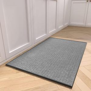 image:imageKitchen Rugs Non Slip Washable Absorbent Kitchen Mats for Floor Braided Kitchen Runner Rug with Rubber Backing Durable DirtResistant Kitchen Carpet for Front of Sink Beige20x47Dark Grey