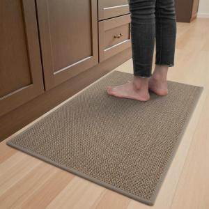 image:imageKitchen Rugs Non Slip Washable Absorbent Kitchen Mats for Floor Braided Kitchen Runner Rug with Rubber Backing Durable DirtResistant Kitchen Carpet for Front of Sink Beige20x47Brown